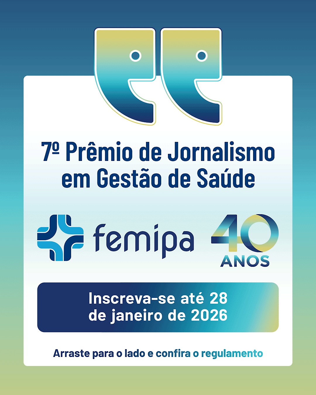 FEMIPA lança a 7ª edição do Prêmio Femipa de Jornalismo em Gestão da Saúde